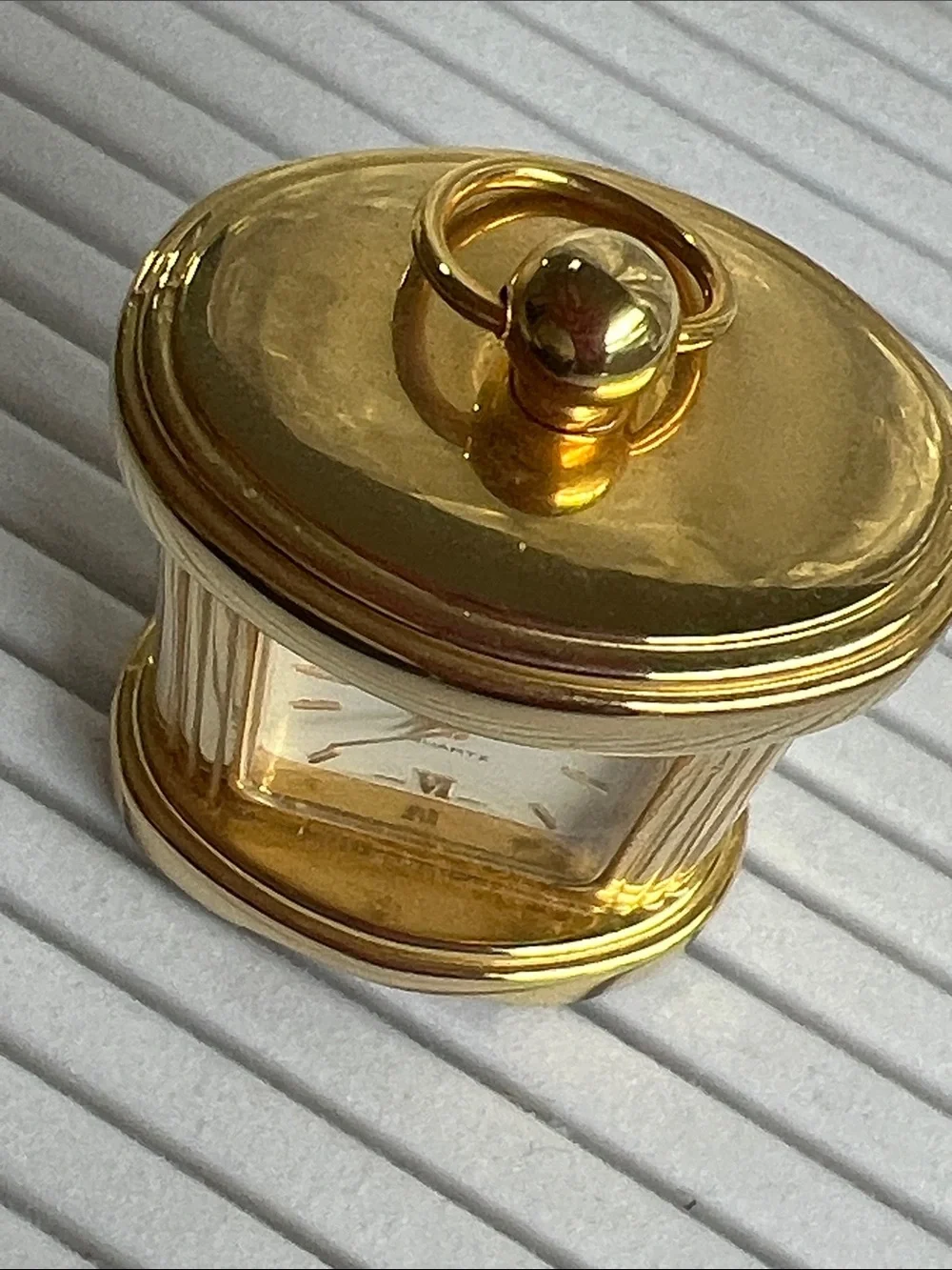 Sag Harbor Gold Mantel Clock with White Dial